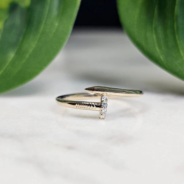 0.04ctw Natural Diamond Nail Ring